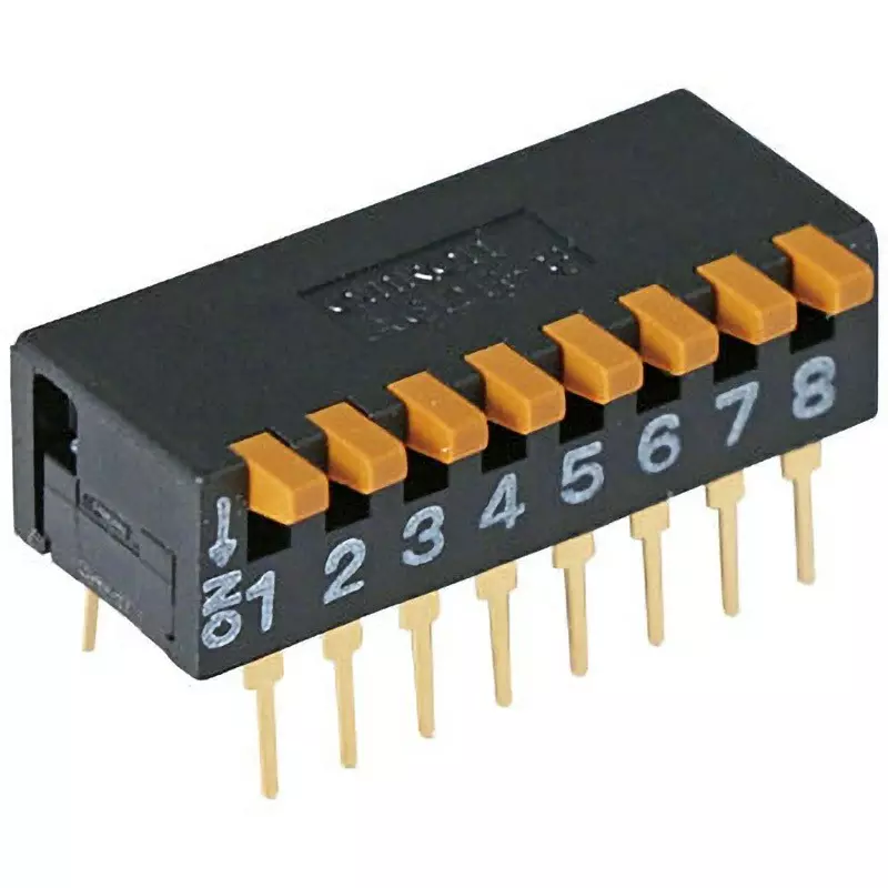 Omron Sealed Dip Switch Piano Type 8-Pole, A6DR-8100