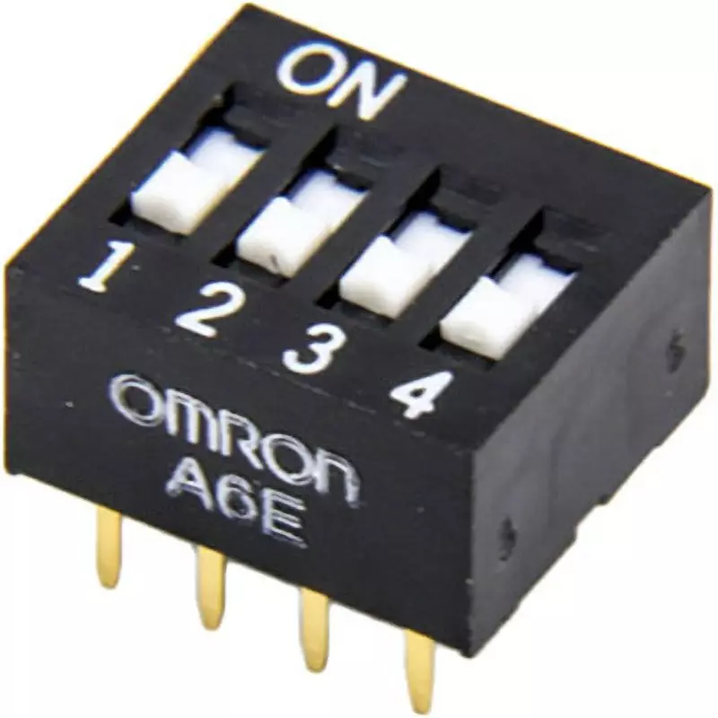 Omron Slide Dip Switch Flat Type 4-Pole, A6E-4101-N