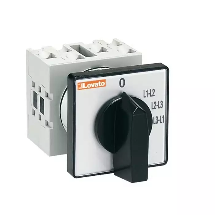 Lovato 7 Position Voltmeter Cam Switch, 16A, Short Black Handle Actuator, GX1666U