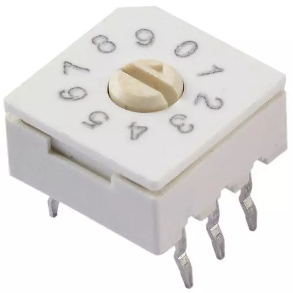 CTS Coded Rotary Switch Through Hole Flush Actuator 10 Position, 221ADA10