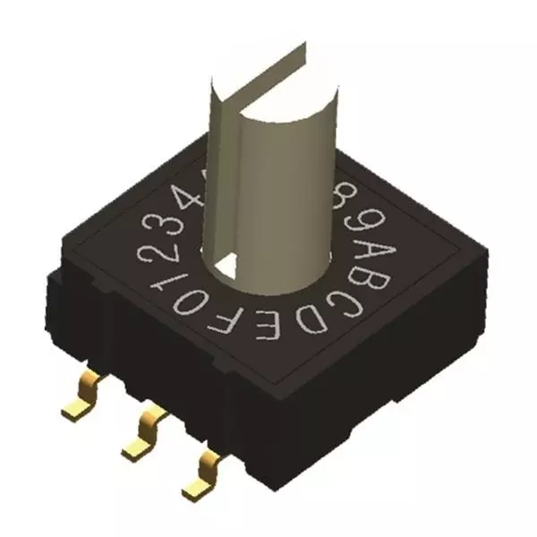 Diptronics Coded Rotary Switch SMD/SMT Termination Rotary Actuator, RM3AF-10R-V-T/R