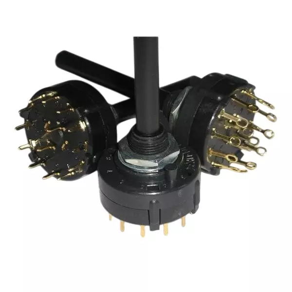 LORLIN Rotary Switch Non-Illuminated Solder Terminal Termination 150 mA Non-Shorting Actuator 24 V DC, CK2373