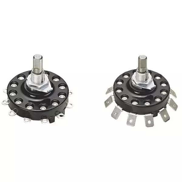 GRAYHILL Rotary Switch Non-Illuminated Faston Termination 15 Amp 120 V DC, 19101-08UL