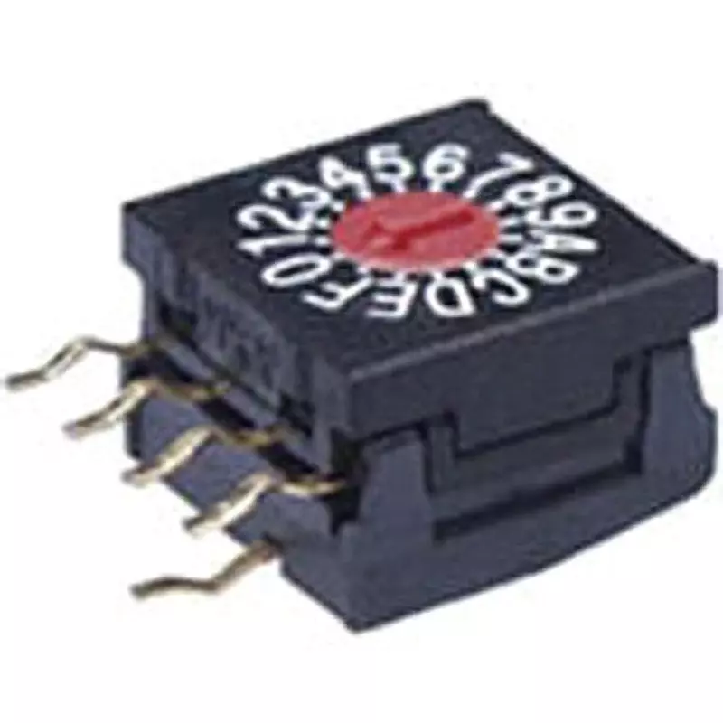 NKK SWITCHES Dip Rotary Switch PC-H Terminal, FR01-FR16H-ST (Pack of 50)