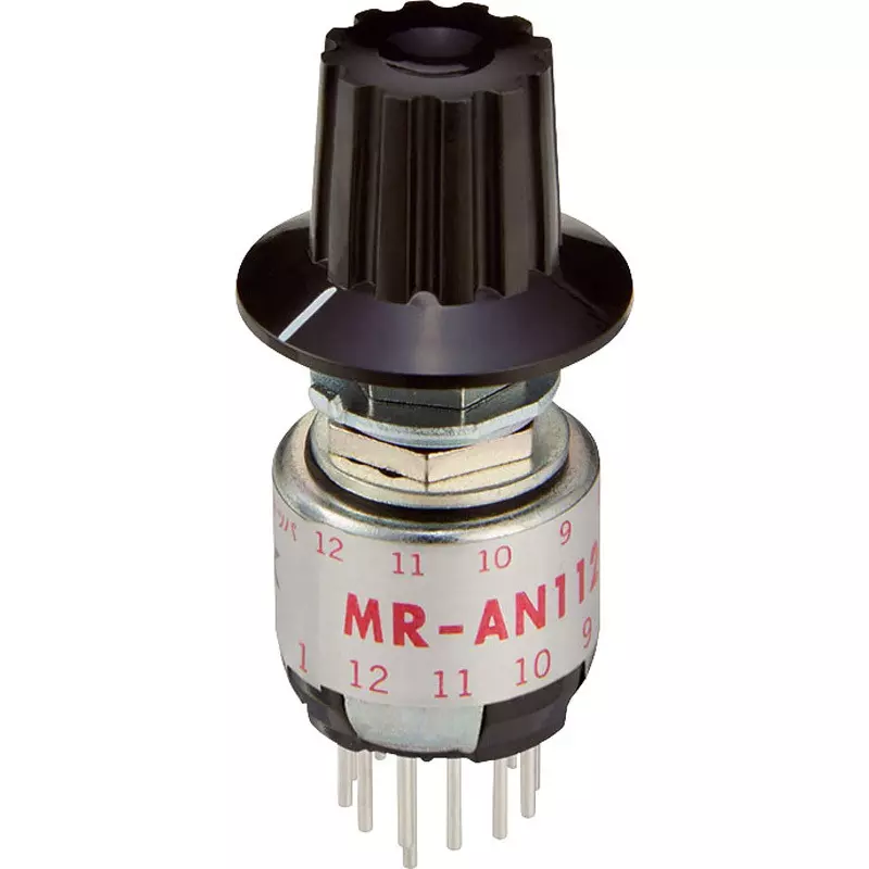 NKK SWITCHES Rotary Switch 1 Pole, MR-AN112