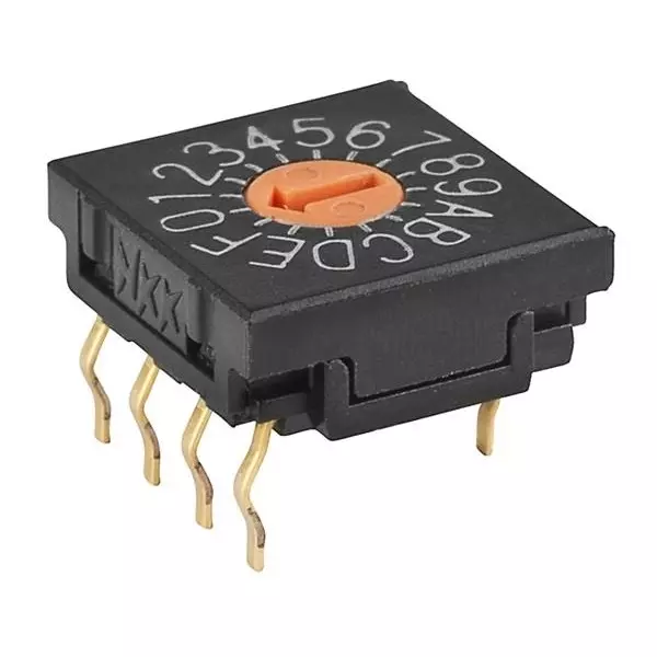 NKK SWITCHES Coded Rotary Switch Through Hole Rotary Actuator 16 Position, FR01FR16P