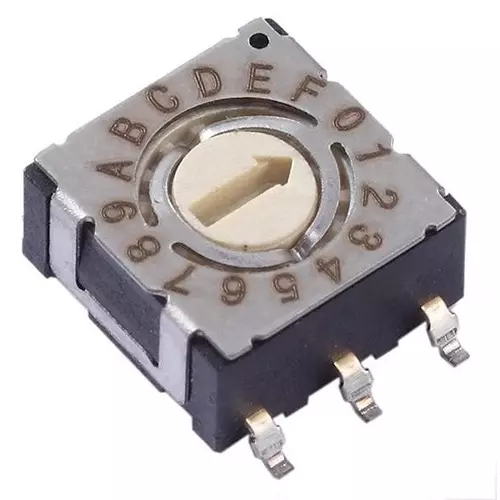 CTS Coded Rotary Switch SMD/SMT Flush Actuator 16 Position, 220AMA16R