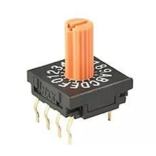 NKK SWITCHES Coded Rotary Switch Through Hole Rotary Actuator 16 Position, FR01KR16P-W-S