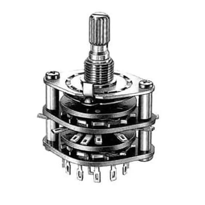 ALPHA Rotary Switch Non-Illuminated Solder Lug Termination 300 mA, SR2921F-0205-19R0B-E9-S-W-159
