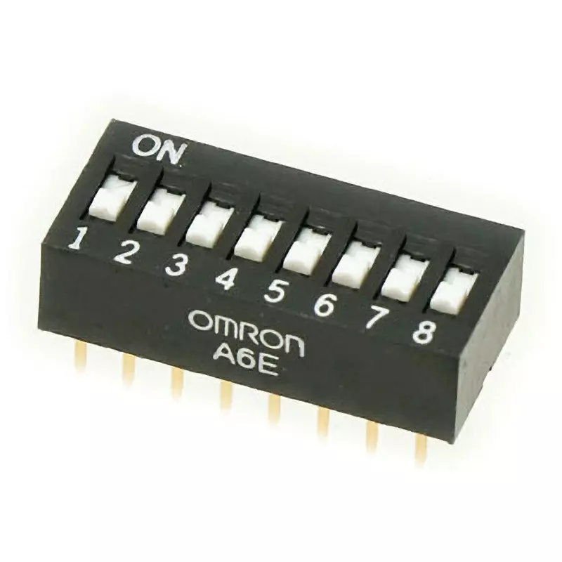 Omron Slide Dip Switch Flat Type 8-Pole, A6E-8101-N