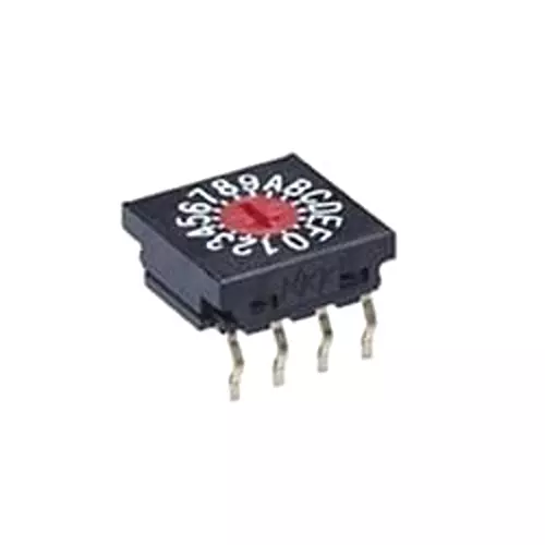 NKK SWITCHES Coded Rotary Switch Through Hole Rotary Actuator 16 Position, FR01FR16P-S