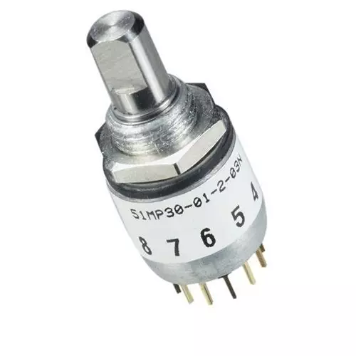 GRAYHILL Rotary Switch Non-Illuminated Solder Lug Termination 200 mA 28 V DC, 51KMBT30-01-4-02N