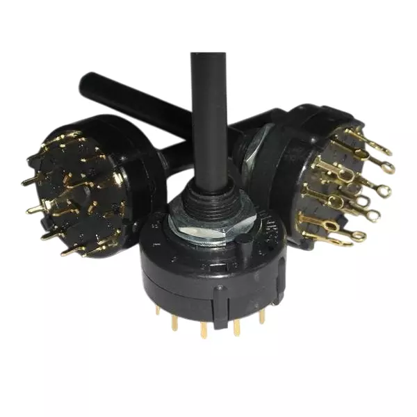 LORLIN Rotary Switch Non-Illuminated Solder Terminal Termination 150 mA Non-Shorting Actuator 24 V DC, CK1450
