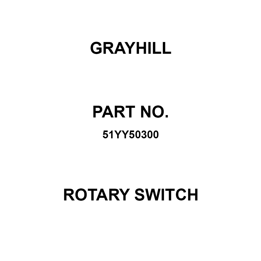 GRAYHILL Rotary Switch Solder Lug Termination, 51YY50300