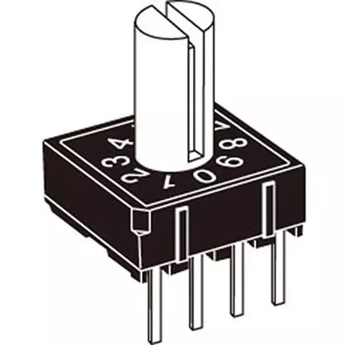 Omron Rotary Dip Switch 100 mohm or more at 250 V DC, A6R-161RS