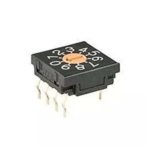 NKK SWITCHES Coded Rotary Switch Through Hole Rotary Actuator 10 Position, FR01FR10P-W-S