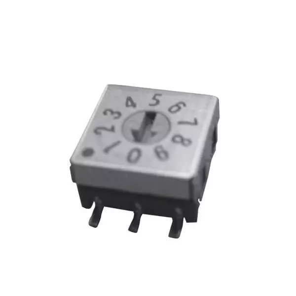 NIDEC COMPONENTS Coded Rotary Switch SMD/SMT Screwdriver Slot Actuator 16 Position 30 mA, SMR7016C-1E
