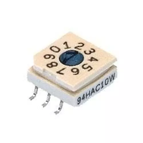 GRAYHILL Rotary Dip Switch Solder Pin Termination Flush Actuator, 94HAC10WRT