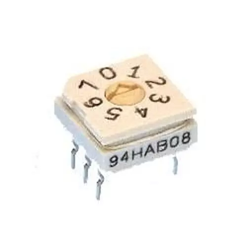 GRAYHILL Rotary Dip Switch Solder Pin Termination Flush Actuator, 94HAB08RAT