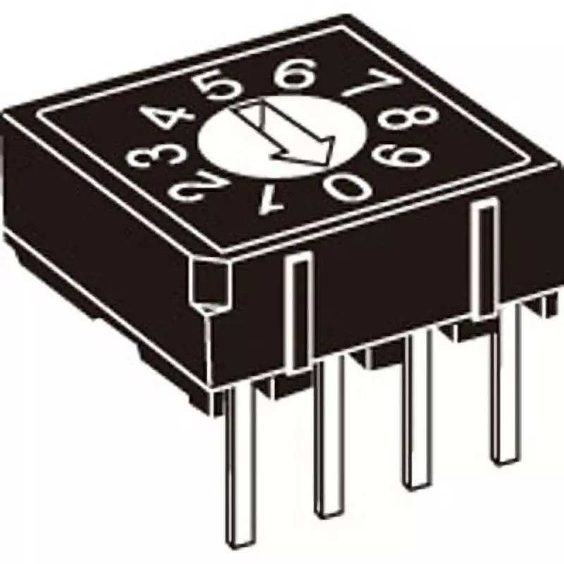 Omron Rotary Dip Switch Top Operation Flat Type, A6R-102RF