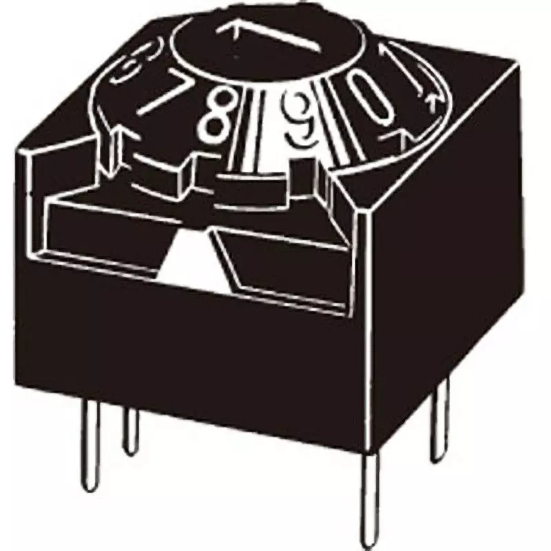 Omron Sealed Rotary Dip Switch Cone Type, A6A-10R