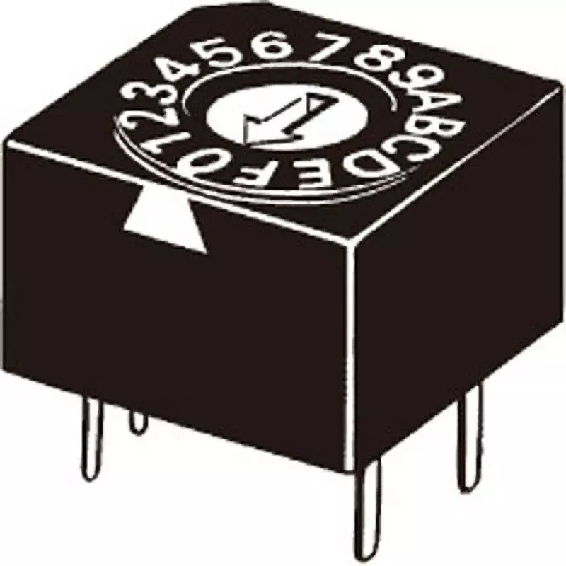 Omron Sealed Rotary Dip Switch Flat Type, A6A-16RF