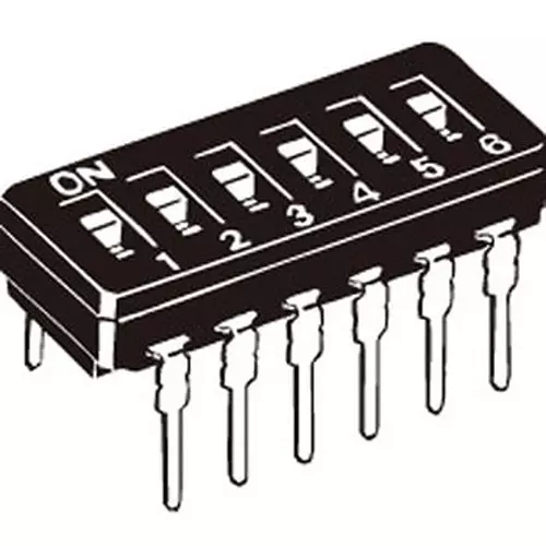 Omron Sealed Dip Switch 100 mohm or more at 250 V DC, A6D-5100