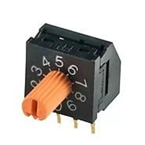 NKK SWITCHES Coded Rotary Switch Through Hole Rotary Actuator 16 Position, FR01KR16H-06XL-S