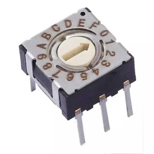 CTS Coded Rotary Switch Through Hole Flush Actuator 16 Position, 220ADA16