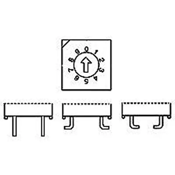 TE CONNECTIVITY Coded Rotary Switch PCB Mount Flush Actuator 16 Position, DRD16E04