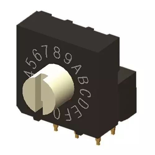 Diptronics Coded Rotary Switch PCB Mount Rotary Actuator 16 Position, RV3AF-16R-V-B