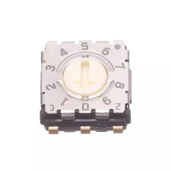 NIDEC COMPONENTS Coded Rotary Switch SMD/SMT Screwdriver Slot Actuator 10 Position 100 mA, S-7010EA