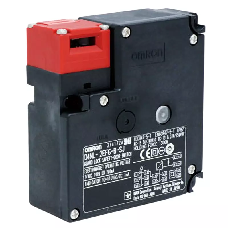 Omron Metal Release Key Type Safety Door Switch with Small Electromagnetic Lock 1000 m/s², D4NL-2EFG-B-SJ