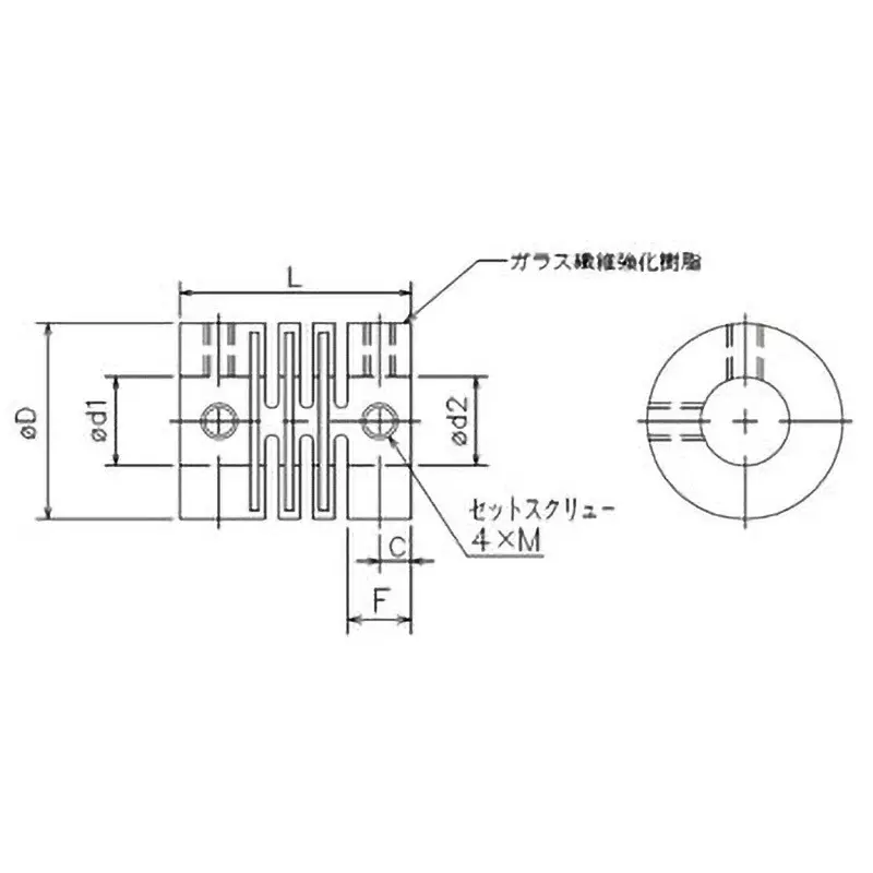 JTEKT Resin Coupling Glass fiber reinforced PBT resin Material Plastic Coupling Type, GJ-4