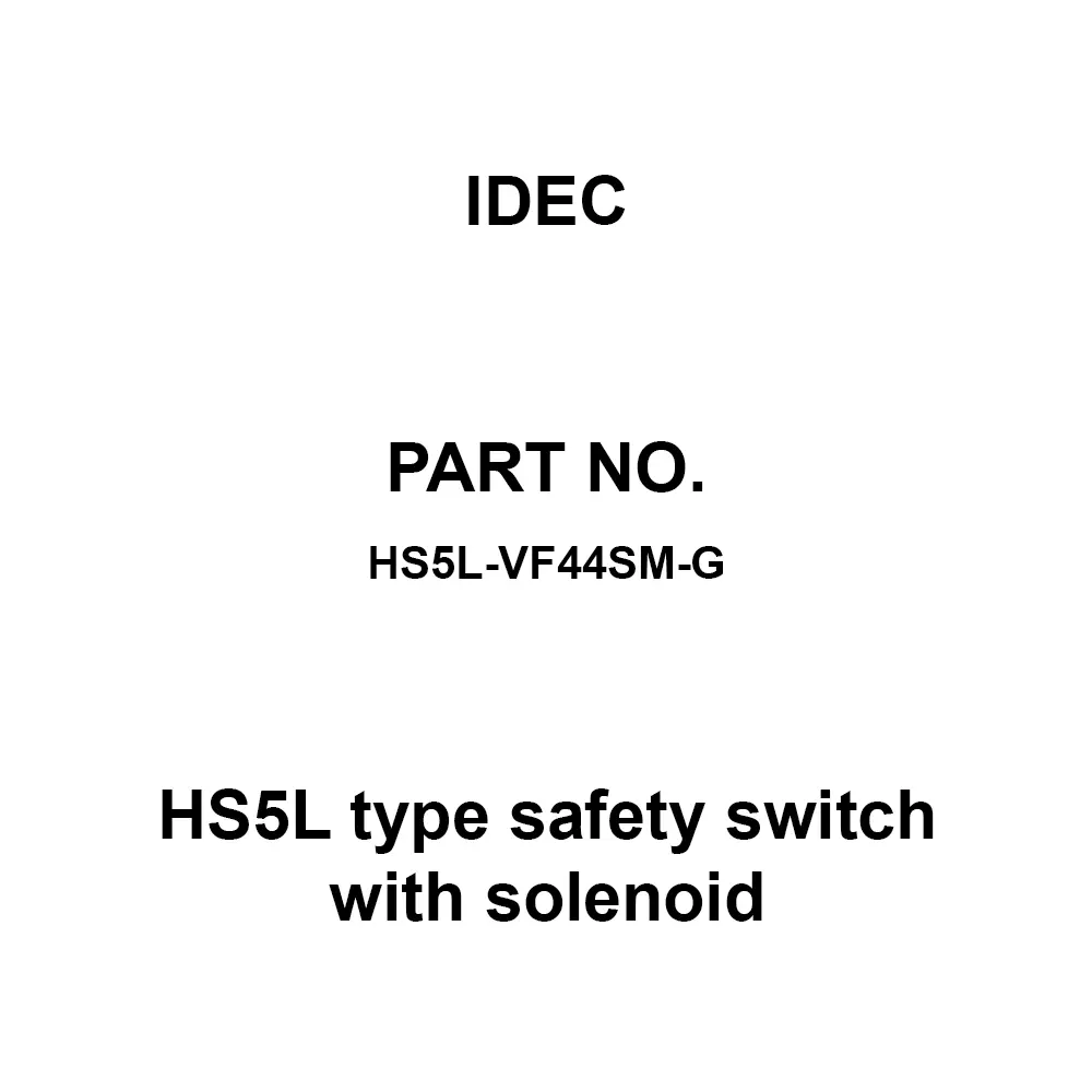 IDEC HS5L type safety switch with solenoid 4-Contact Type, Cable Side Outlet Type 250 V (LED, between solenoid and ground: 30), HS5L-VF44SM-G