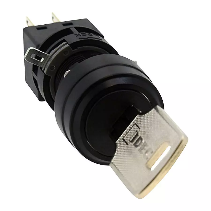 IDEC H6 Series HA K Type Selector Switch with Key Round Φ16 mm, HA1K-2C6B