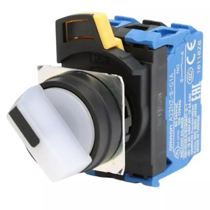 Omron Screw Terminal M3.5 Selector Switch Φ22 mm White, A22NW-2BM-TWA-G101-WE