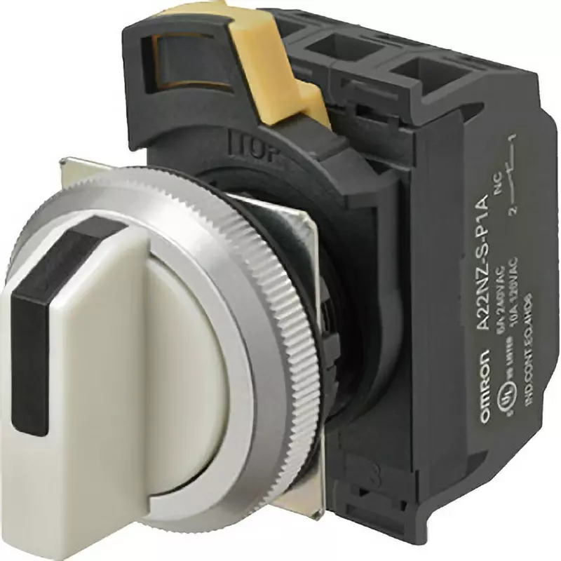 Omron Opacity Type Selector Switch Φ30 mm Mounting Hole Diameter 3A Black, A30NS-3MM-NBA-P111-NN