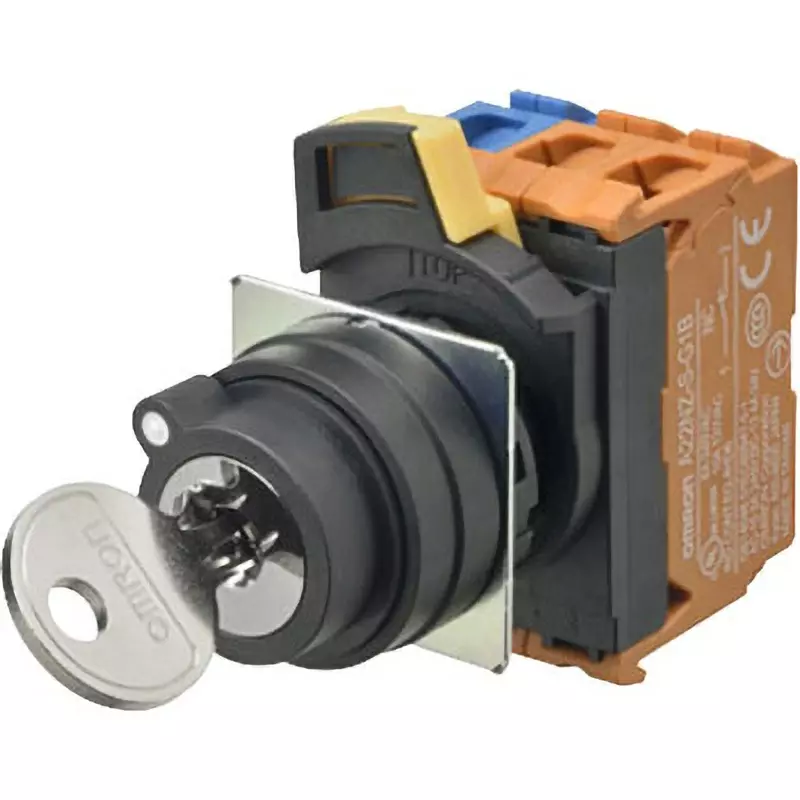 Omron Key Type Selector Switch 1A1B Contact Configuration, A22NK-2BM-01AA-P102