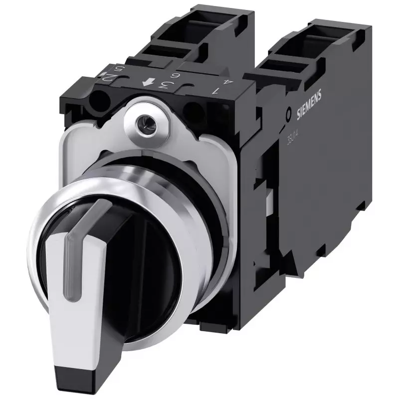 Siemens Selector Switch - Illuminated 3 Positions, 3SU1150-2BL60-1LA0