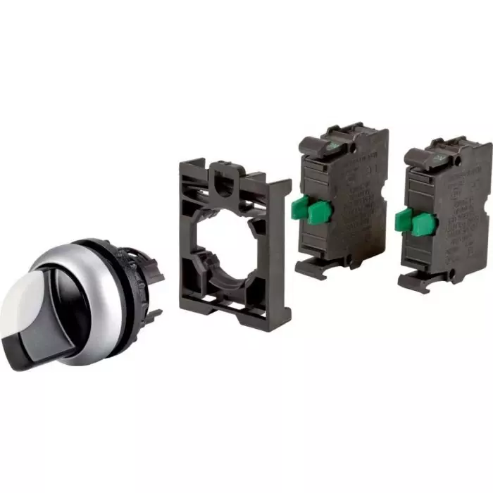 EATON Toggle Selector Switch - (2 NO) 22.5 mm Cutout Diameter 2 Positions, 110922 M22-WKV-2K10-BVP