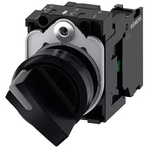 Siemens Panel Mount Selector Switch SPST-NO Illuminated 10 Amp, 982-3SU11002BF101BA0