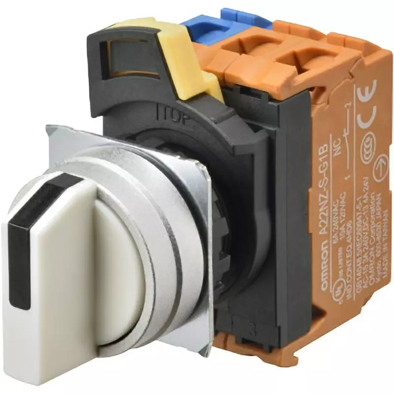Omron Opacity Type Selector Switch 3 Notches 2A1B Φ22 mm Mounting Hole Diameter, A22NS-3MB-NBA-P121-NN