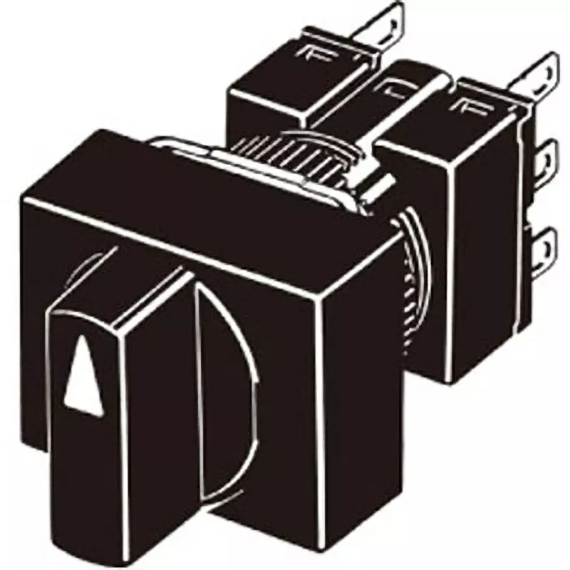 Omron Knob Type Selector Switch Rectangular and Round Body Type 2C Contact Configuration, A165S-J2A-2S