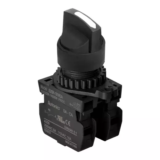 Autonics Selector Switch White 3 Position Short Lever Operation Type 250 VAC 6 Amp, S2SR-S5W2A