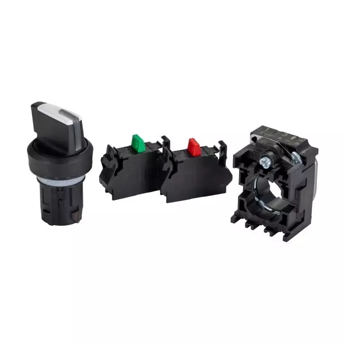 Siemens Short Black Handle Selector Switch - (SPDT) 22mm Cutout Diameter, Illuminated 2 Positions, 3SU1100-2BF60-3MA0