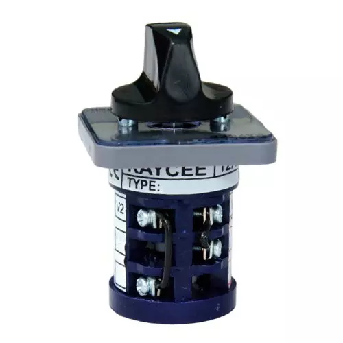 Kaycee Ammeter Selector Switch AP Type 12 Amp 4 Position Black, 4T39AP