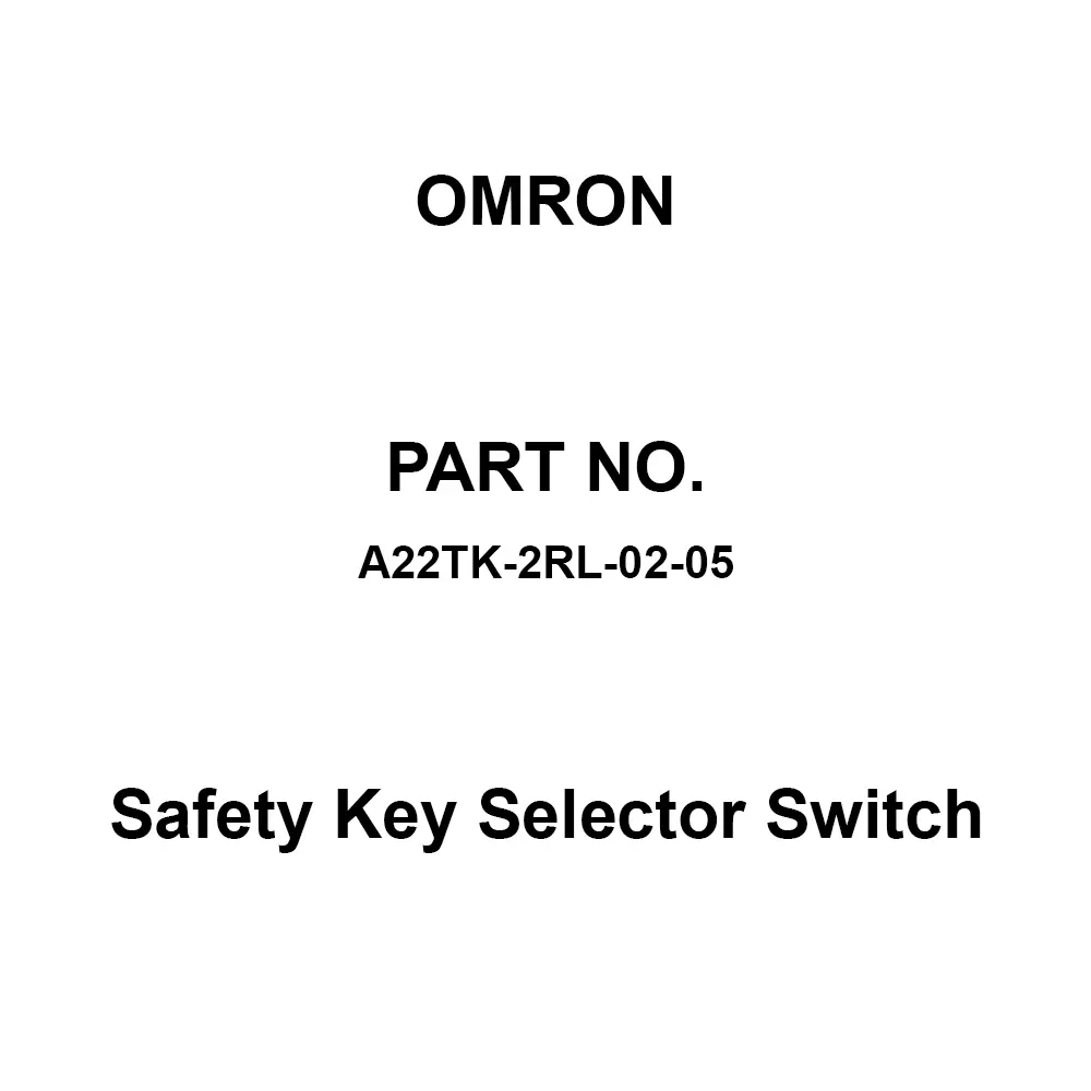 Omron Safety Key Selector Switch 2B Contact Configuration, A22TK-2RL-02-05