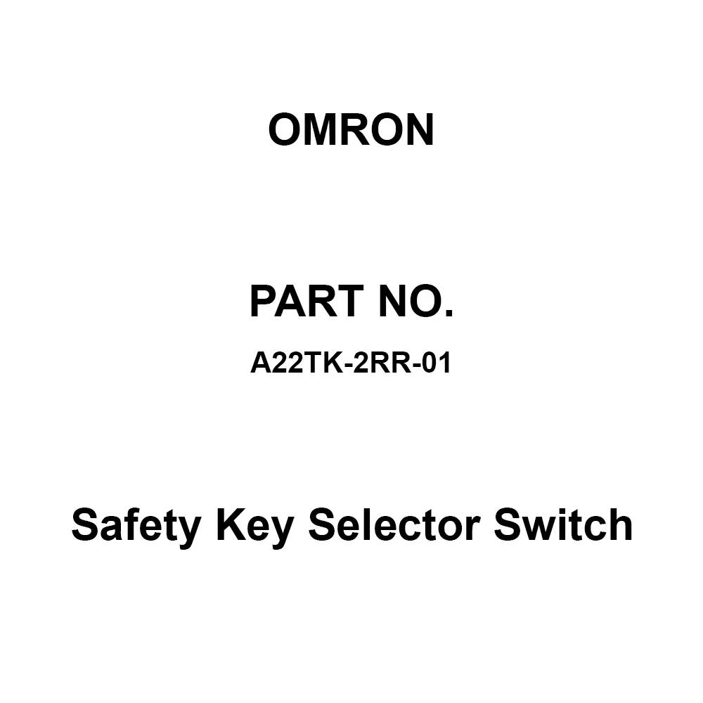 Omron Safety Key Selector Switch 1B Contact Configuration, A22TK-2RR-01