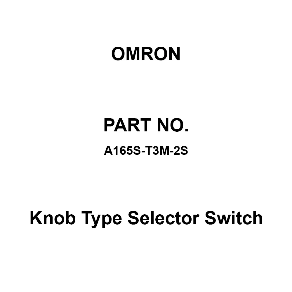Omron Knob Type Selector Switch 100 mΩ Or More with DC 500 V Mega, A165S-T3M-2S